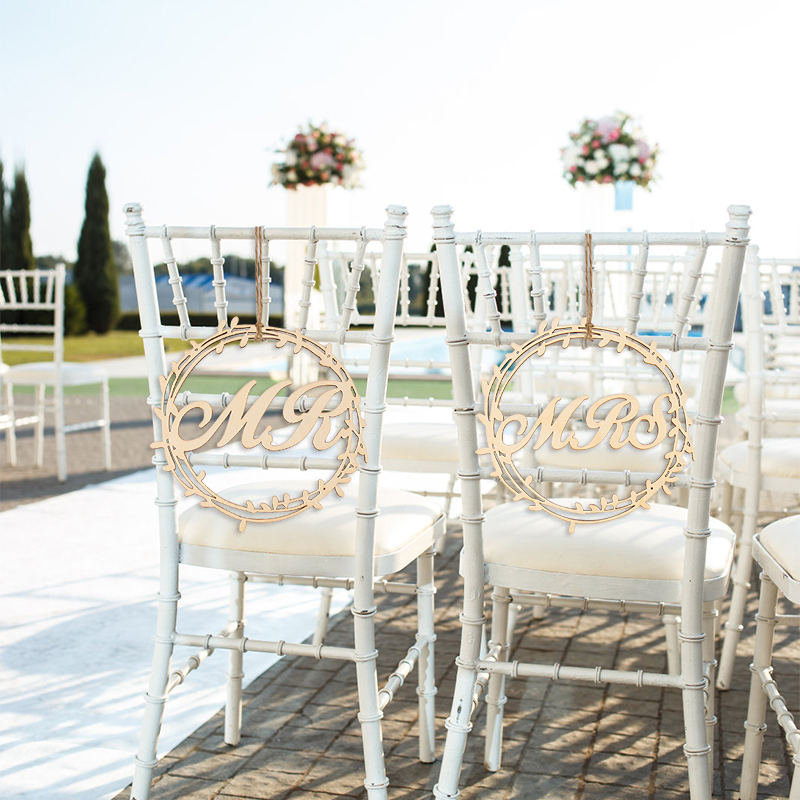 Wedding Supply Rentals - 2pcs Wedding Wooden Chair Pendant Mr