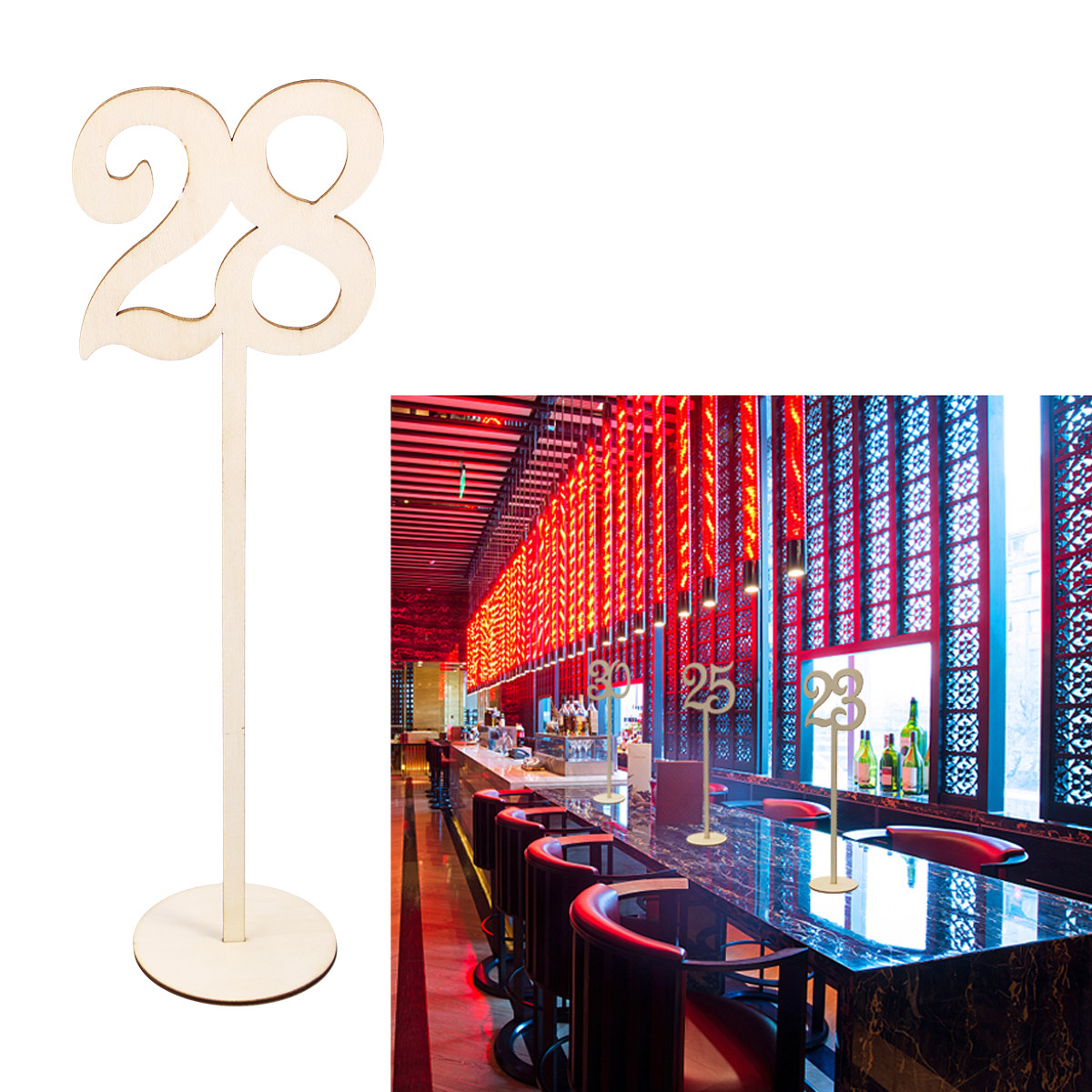 30Pcs Premium Wood Table Numbe - đánh giá và giá Wedding Solution