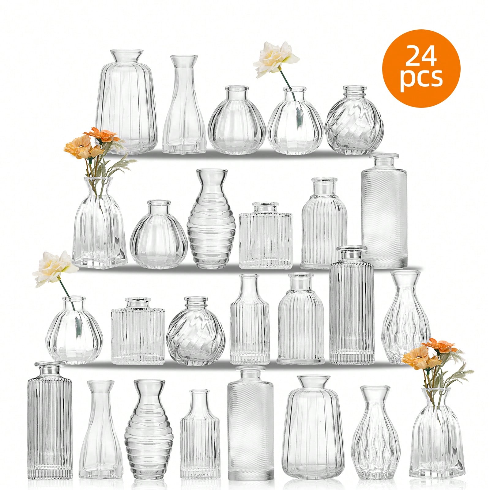 18/36Pcs Glass Bud Vase Set, S - đánh giá và giá Wedding Supply Rentals