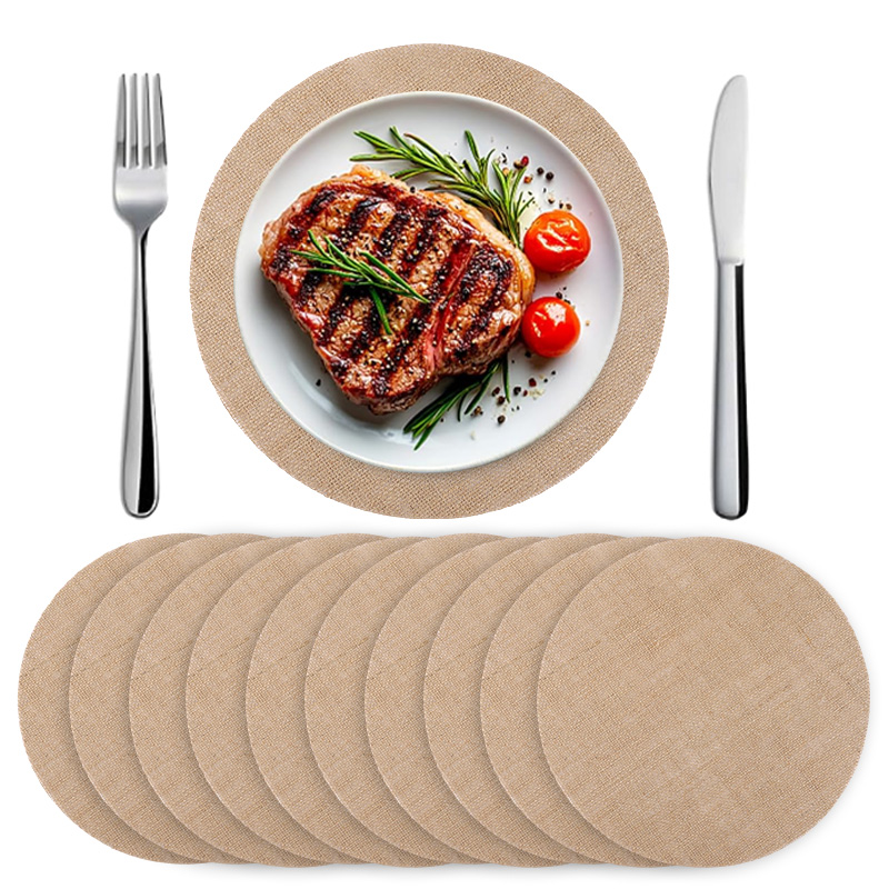 10/20Pcs Round Burlap Placemat - đánh giá và giá Wedding Supply Rentals