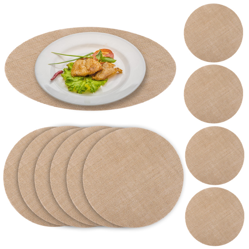 10/20Pcs Round Burlap Placemat - đánh giá và giá Wedding Supply Rentals