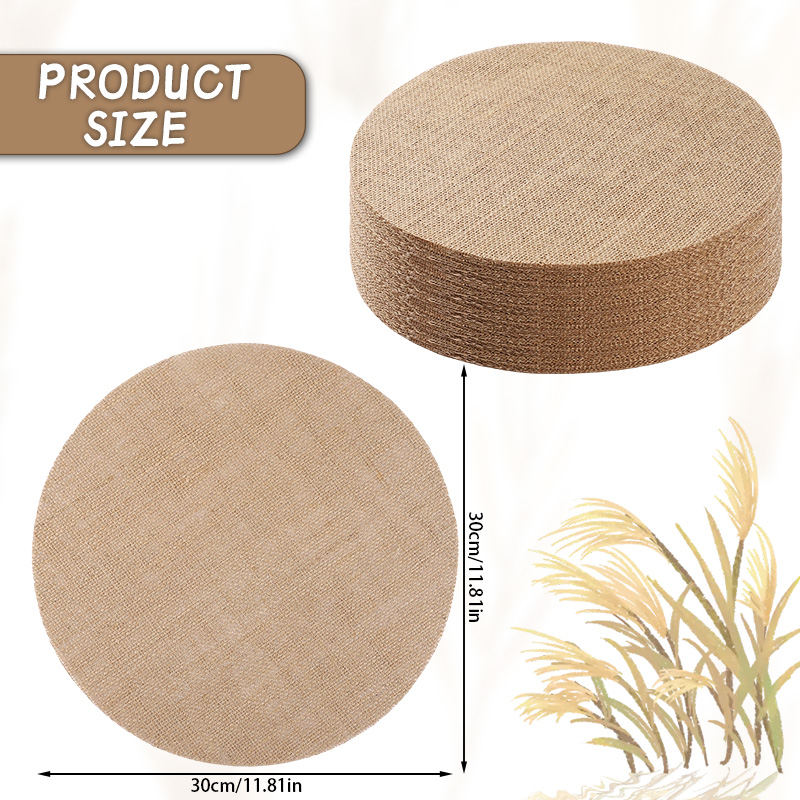 10/20Pcs Round Burlap Placemat - đánh giá và giá Wedding Supply Rentals