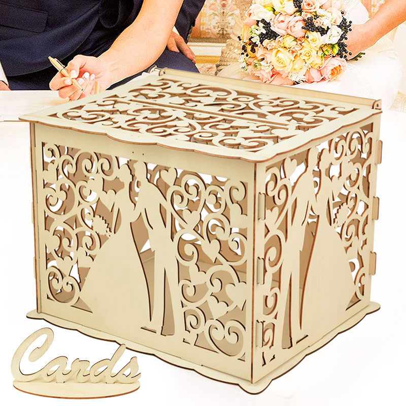 Wedding Wooden Gifts Card Boxe - đánh giá và giá Wedding Supply Rentals