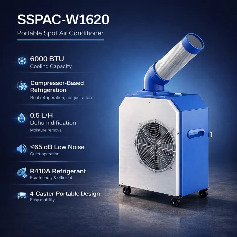 6000BTU Portable Spot Cooler f - đánh giá và giá Wedding Solution